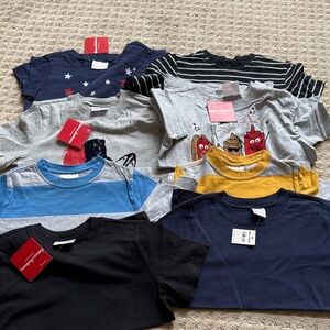 Bundle of (8) Hanna Andersson Kids Short Sleeve Tees - Multicolor Pack, Size 6-7